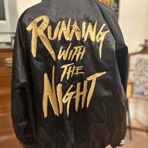 Unisex Lionel Richie Running With The Night Black Gold Bomber Varsity Jacket